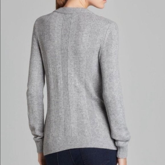 Tory Burch Gray Embellished Crew Neck Sweater - Picture 4 of 15